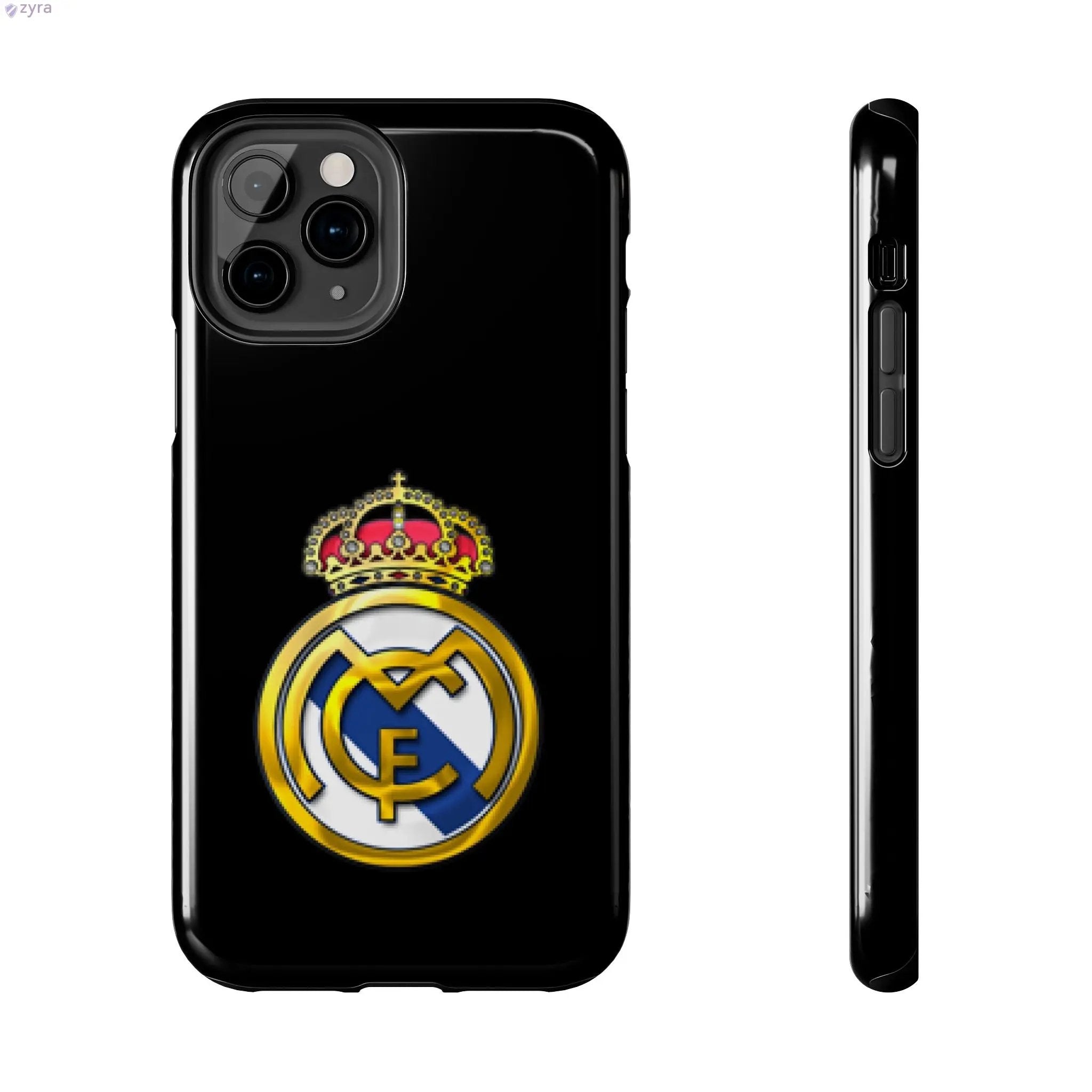 Real Madrid Tough Black Gaming Phone Case - Ultimate Protection & Style Printify