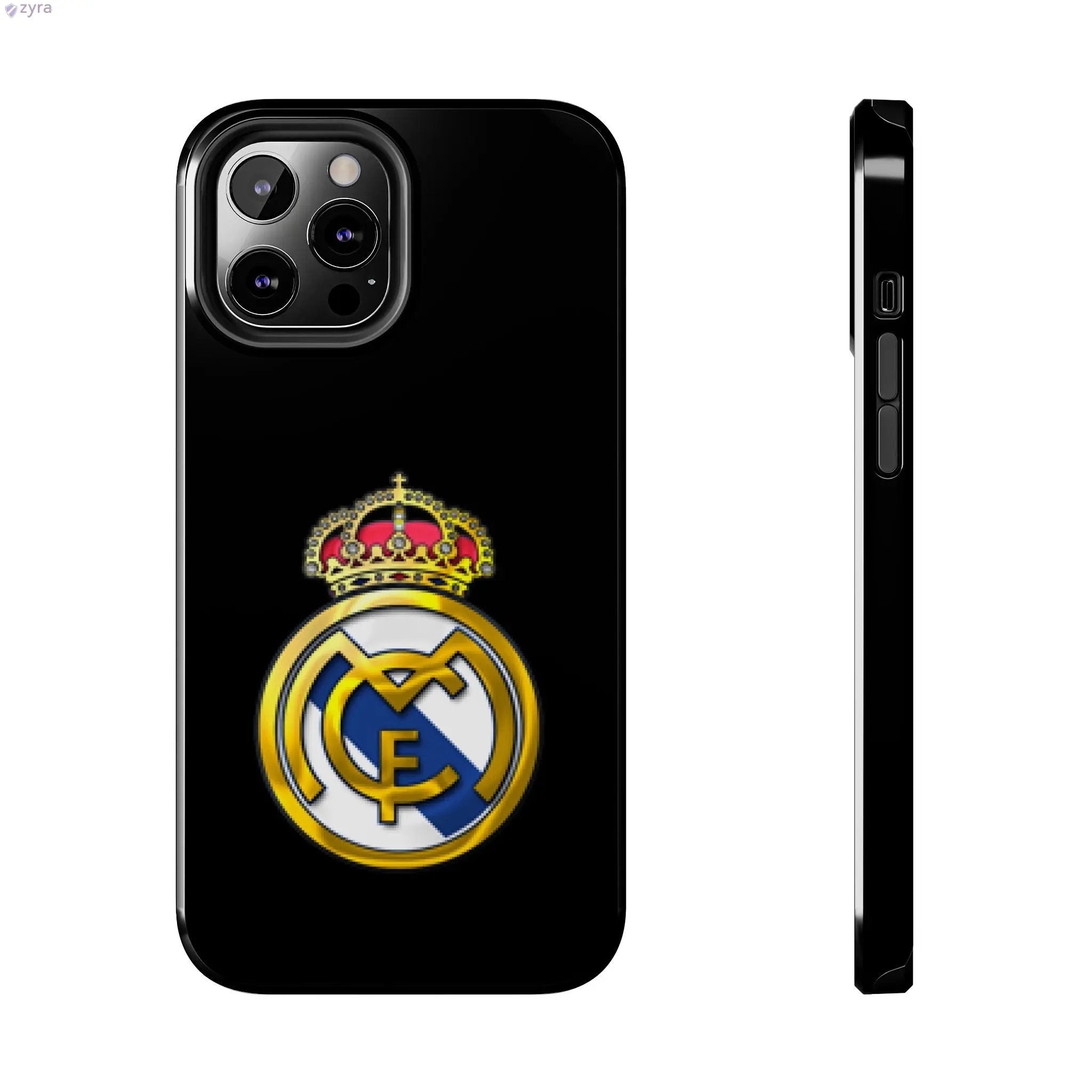 Real Madrid Tough Black Gaming Phone Case - Ultimate Protection & Style Printify