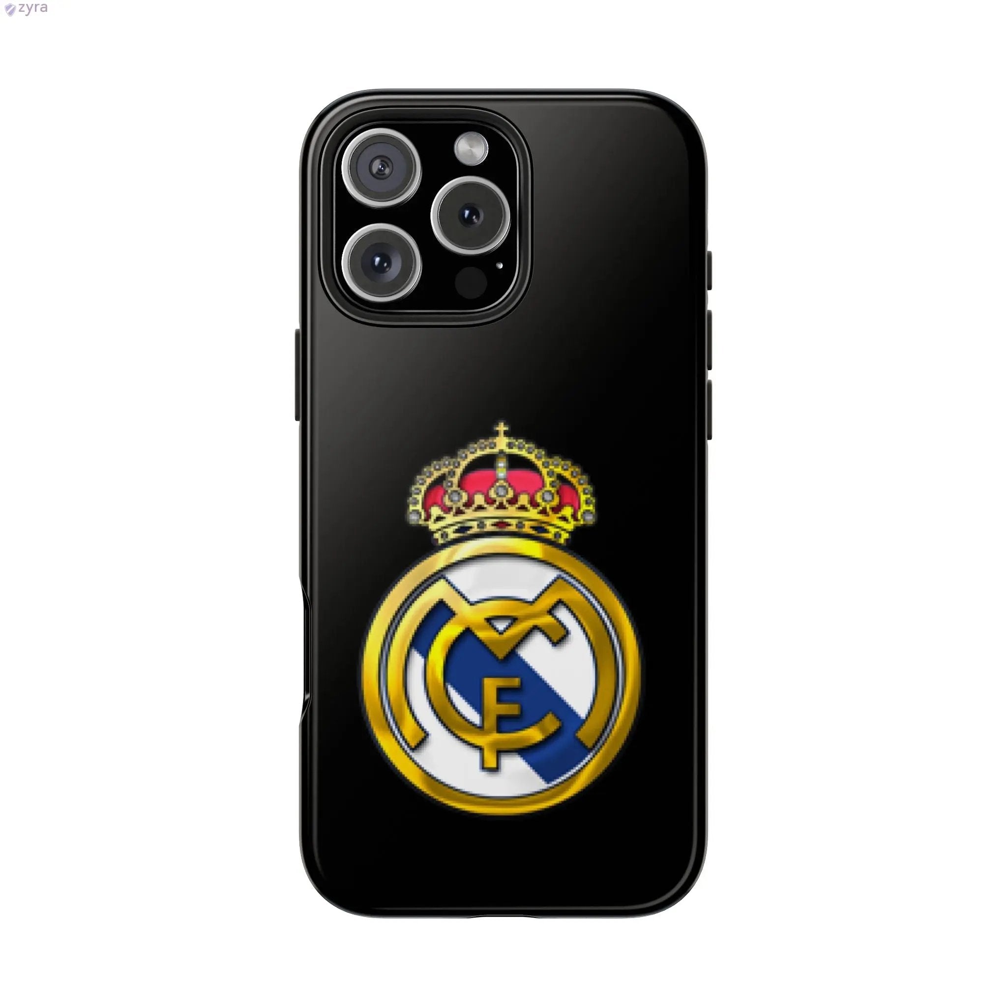 Real Madrid Tough Black Gaming Phone Case - Ultimate Protection & Style Printify