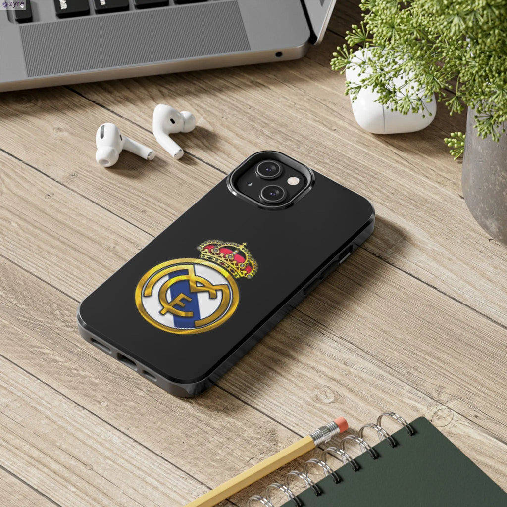 Real Madrid Tough Black Gaming Phone Case - Ultimate Protection & Style Printify