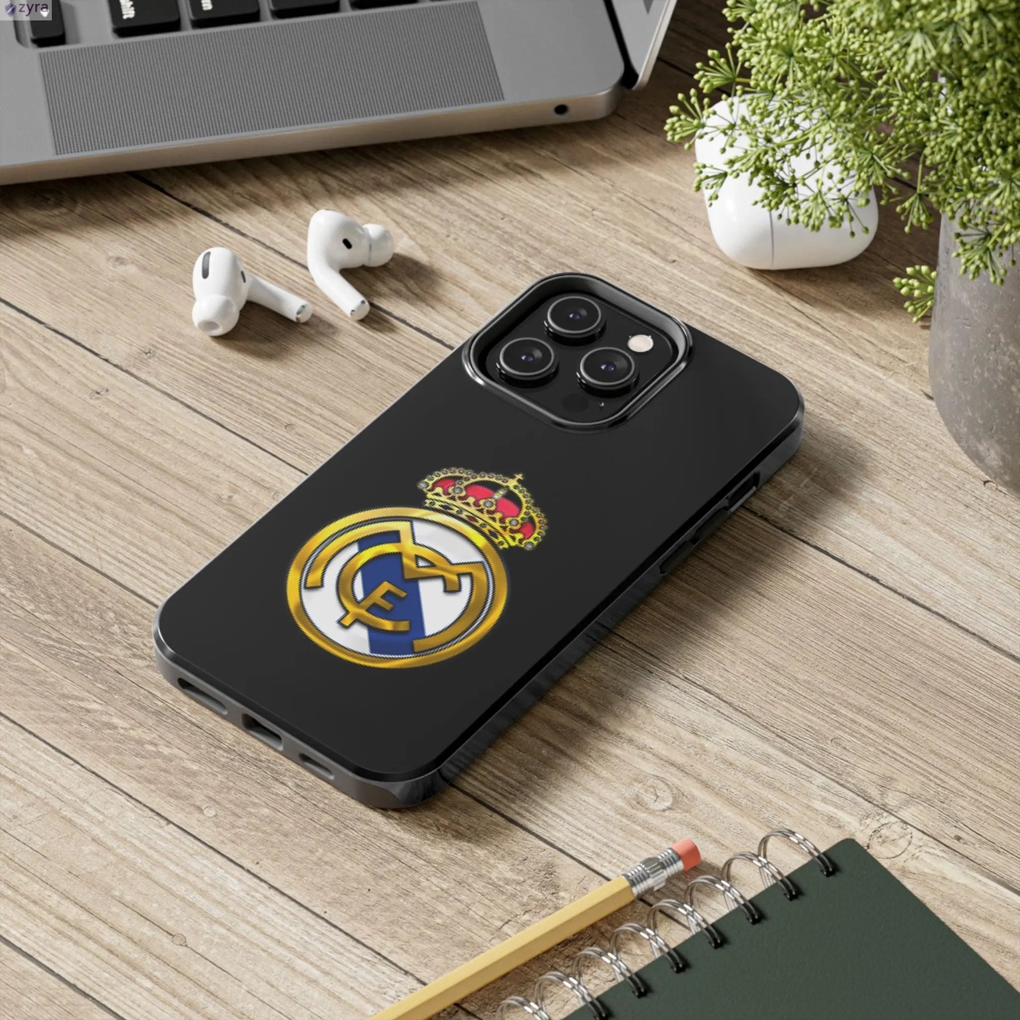 Real Madrid Tough Black Gaming Phone Case - Ultimate Protection & Style Printify