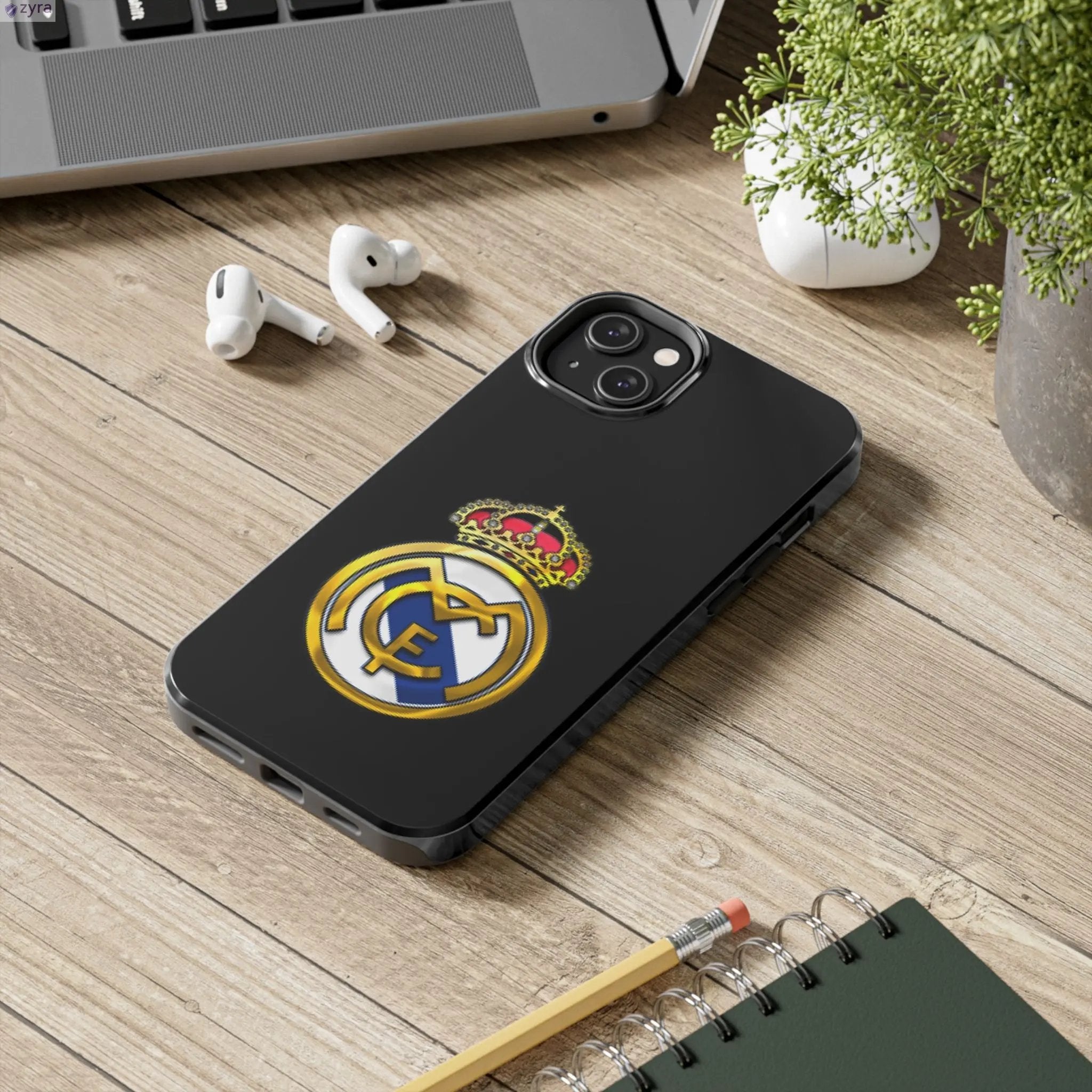 Real Madrid Tough Black Gaming Phone Case - Ultimate Protection & Style Printify